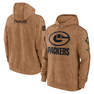 Green Bay Packers 2023 Brown Salute To Service Pullover Hoodie