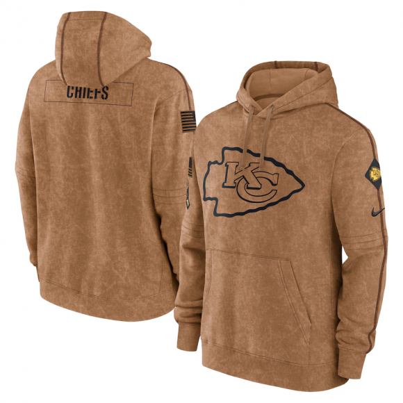 Kansas City Chiefs 2023 Brown Salute To Service Pullover Hoodie
