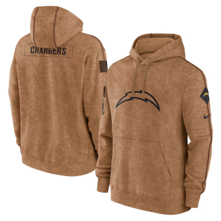 Los Angeles Chargers 2023 Brown Salute To Service Pullover Hoodie