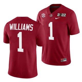 Alabama Crimson Tide #1 Jameson Williams 2022 Patch Red College Football Stitched