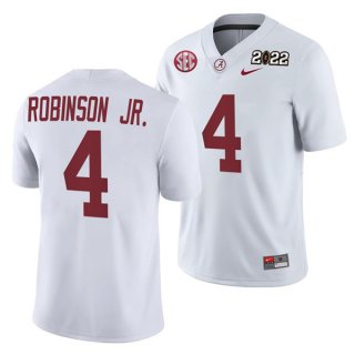 Alabama Crimson Tide #4 Brian Robinson Jr. 2022 Patch White College Football Stitched