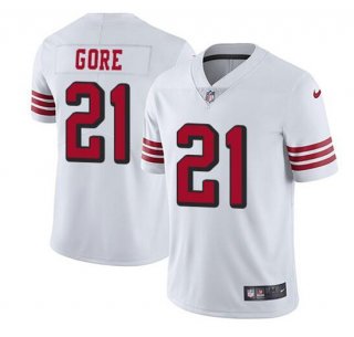 San Francisco 49ers #21 Frank Gore White Stitched Jersey