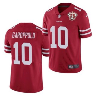 San Francisco 49ers #10 Jimmy Garoppolo Red 2021 75th Anniversary Vapor Untouchable