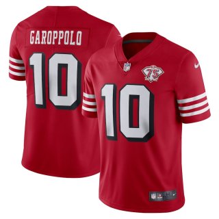 San Francisco 49ers #10 Jimmy Garoppolo Scarlet 2021 75th Anniversary Vapor