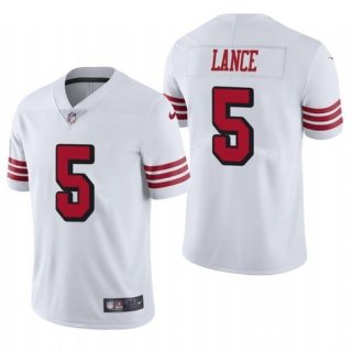 San Francisco 49ers #5 Trey Lance 2021 White Draft Color Rush Limited Stitched NFL