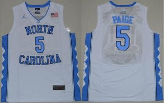 Carolina #5 Marcus Paige White Basketball Stitched NCAA Jersey