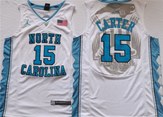 North Carolina Tar Heels #15 Vince Carter White Stitched Jersey