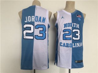 North Carolina Tar Heels #23 Michael Jordan Blue White Split Stitched Jersey