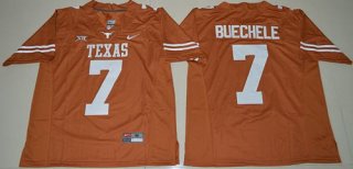 Longhorns #7 Shane Buechele Orange Limited Stitched NCAA Jersey
