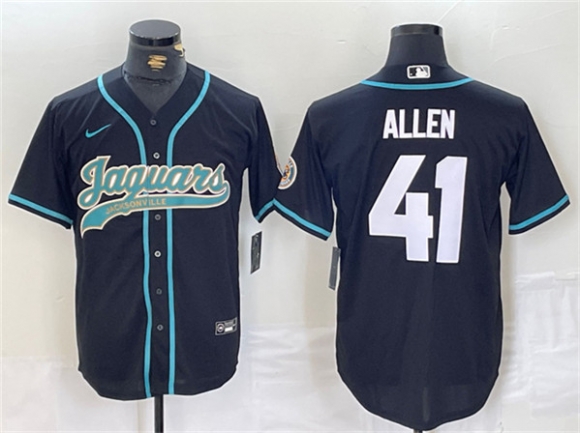 Jacksonville Jaguars #41 Josh Allen Black With Patch Cool Base Baseball Stitched Jersey