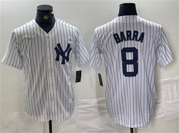 New York Yankees #8 Yogi Berra White Cool Base Stitched Baseball Jersey