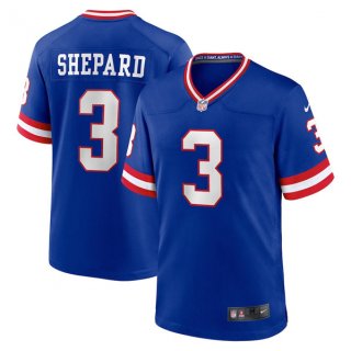 New York Giants #3 Sterling Shepard Royal Stitched Game Jersey