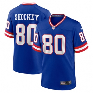New York Giants #80 Jeremy Shockey Royal Stitched Game Jersey