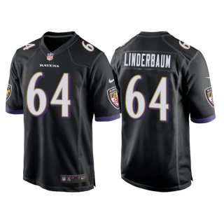 Baltimore Ravens #64 Tyler Linderbaum Black Stitched Game Jersey