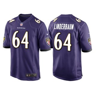 Baltimore Ravens #64 Tyler Linderbaum Purple Game Jersey