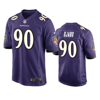 Baltimore Ravens #90 David Ojabo Purple Stitched Game Jersey