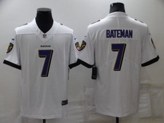 Baltimore Ravens #7 Rashod Bateman White Vapor Untouchable Limited Stitched