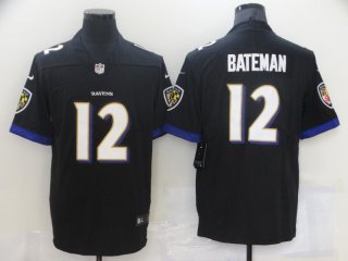 Baltimore Ravens #12 Rashod Bateman Black 2021 Vapor Untouchable Limited