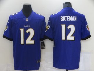 Baltimore Ravens #12 Rashod Bateman Purple 2021 Vapor Untouchable Limited