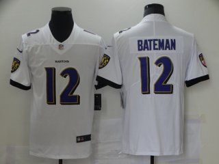 Baltimore Ravens #12 Rashod Bateman White 2021 Vapor Untouchable Limited