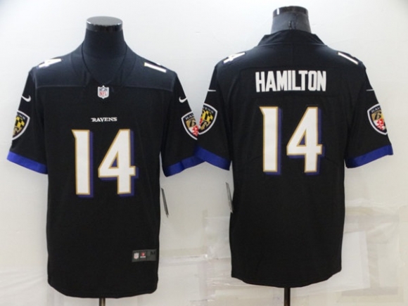 Baltimore Ravens #14 Kyle Hamilton Black Vapor Untouchable Limited Stitched