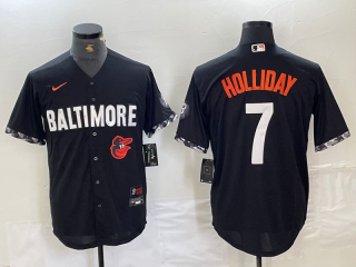 Baltimore Orioles #7 Jackson Holliday Black 2023 City Connect Cool Base Stitched 3