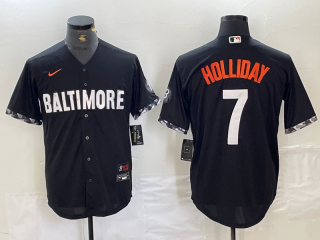 Baltimore Orioles #7 Jackson Holliday Black 2023 City Connect Cool Base Stitched