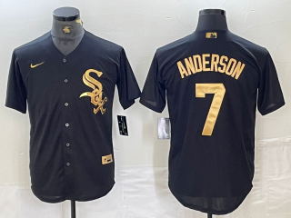 Chicago White Sox #7 Tim Anderson Black Cool Base Stitched Jersey