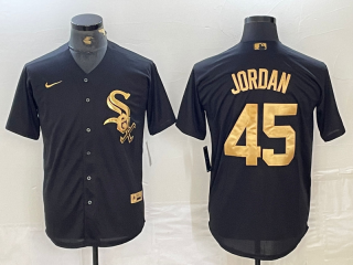 Chicago White Sox #45 Michael Jordan Black Cool Base Stitched Jersey