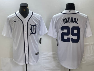 Detroit Tigers #29 Tarik Skubal White Cool Base Stitched Baseball Jersey