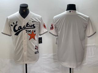Houston Astros Team Big Logo white Cactus Jack Vapor Premier Limited Stitched 3