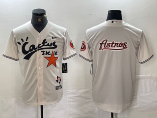 Houston Astros Team Big Logo white Cactus Jack Vapor Premier Limited Stitched 4