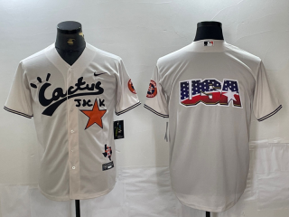Houston Astros Team Big Logo white Cactus Jack Vapor Premier Limited Stitched 6