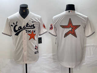 Houston Astros Team Big Logo white Cactus Jack Vapor Premier Limited Stitched