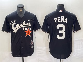 Houston Astros #3 Jeremy Peña Black Cactus Jack Vapor Premier Limited Stitched