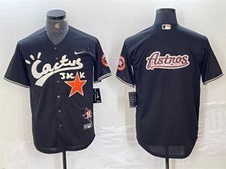 Houston Astros Team Big Logo Black Cactus Jack Vapor Premier Limited Stitched 4