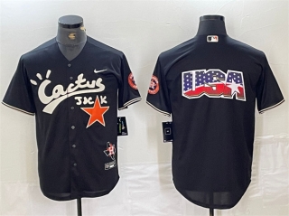 Houston Astros Team Big Logo Black Cactus Jack Vapor Premier Limited Stitched