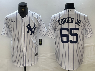 New York Yankees #65 with name white jersey