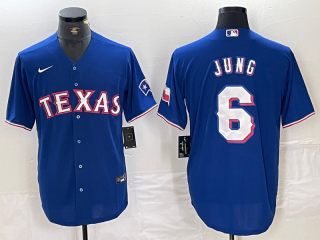 Texas Rangers #6 Josh Jung Blue Cool Base Stitched Baseball Jersey