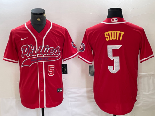 Philadelphia Phillies #5 Bryson Stott Red 2024 City Connect Limited Stitched Jersey 2