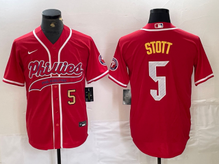 Philadelphia Phillies #5 Bryson Stott Red 2024 City Connect Limited Stitched Jersey 3
