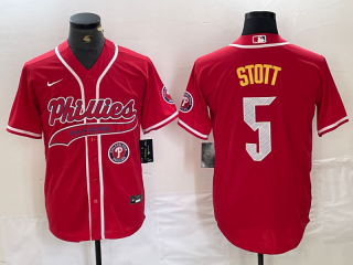 Philadelphia Phillies #5 Bryson Stott Red 2024 City Connect Limited Stitched Jersey 5