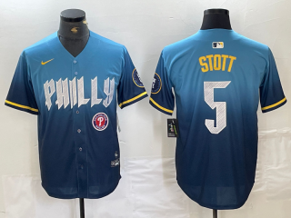 Philadelphia Phillies #5 Stott Blue 2024 City jersey 5
