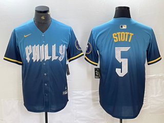 Philadelphia Phillies #5 Stott Blue 2024 City jersey