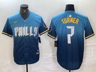 Philadelphia Phillies #7 Trea Turner Blue 2024 City Connect Limited Stitched Jersey