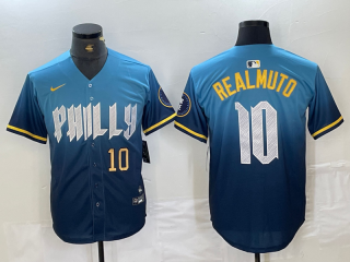 Philadelphia Phillies #10 J.T. Realmuto Blue 2024 City Connect Limited Stitched Jersey 3