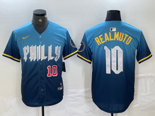 Philadelphia Phillies #10 J.T. Realmuto Blue 2024 City Connect Limited Stitched Jersey 4