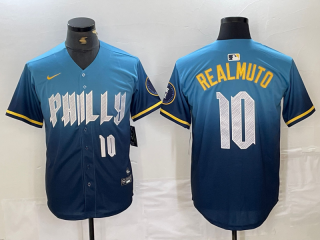 Philadelphia Phillies #10 J.T. Realmuto Blue 2024 City Connect Limited Stitched Jersey 5