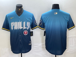 Philadelphia Phillies Blank Blue 2024 City Connect Limited Stitched Jersey 2