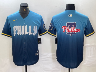Philadelphia Phillies Blank Blue 2024 City Connect Limited Stitched Jersey 5